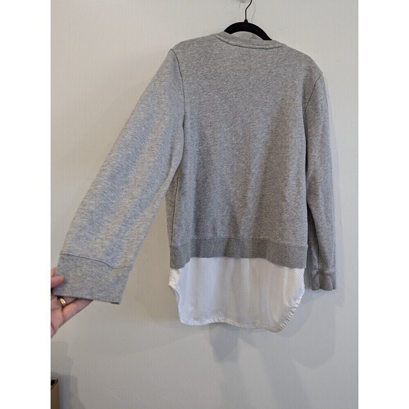 Adidas Sweater Womens Size Large Gray Dual Layer Sweatshirt - Picture 7 of 11